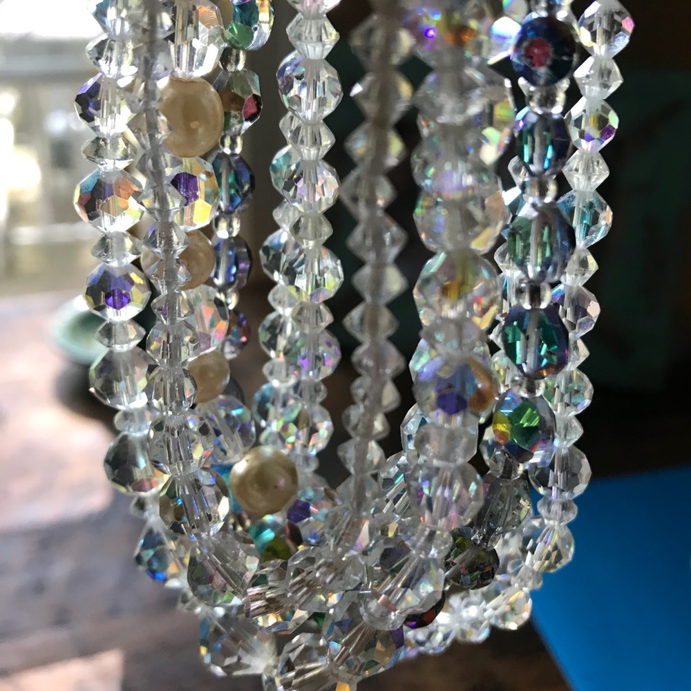 Vintage 1940-50’s cut crystal beaded necklaces.